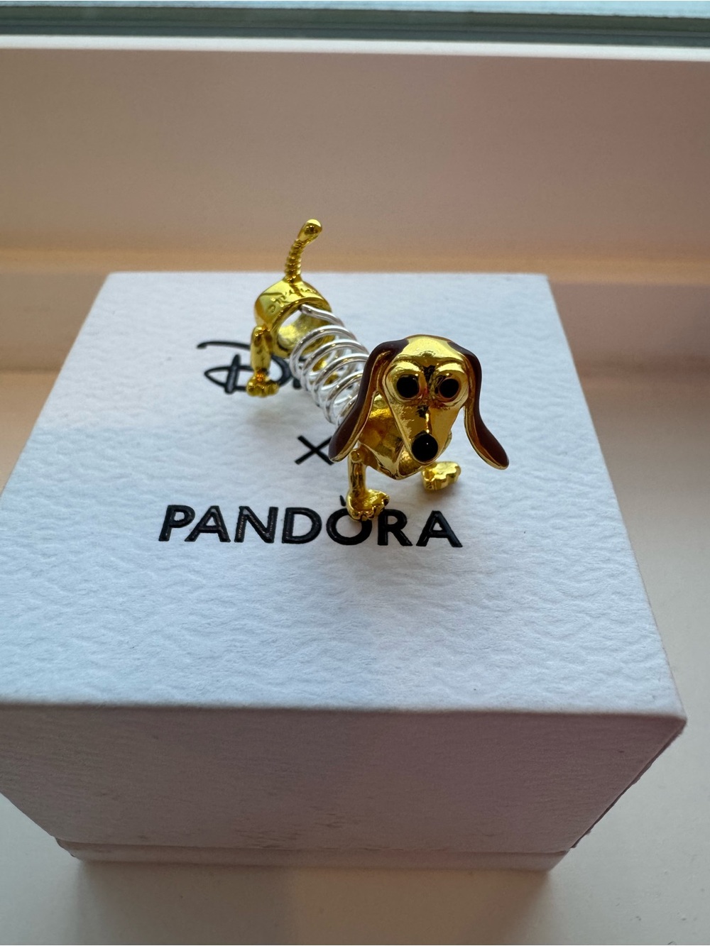 Disney x Pandora Toy Story Slinky Dog Charm Gold Tone Rare